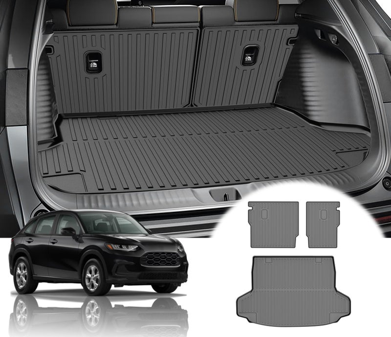 2025 HRV Cargo Liner  Backrest Mat Fit for Honda HRV HRV 2023 2024 2025 2026  Acura ADX 2025 All Weather Protection Cargo Mat with 2nd Row Back Seat Protector  TPE Trunk Liner HRV Accessories